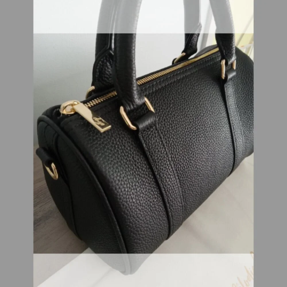 DUYP Melodie Cecile Black Grained leather - Mini Boston bag - Picture 11 of 13